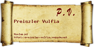 Preiszler Vulfia névjegykártya